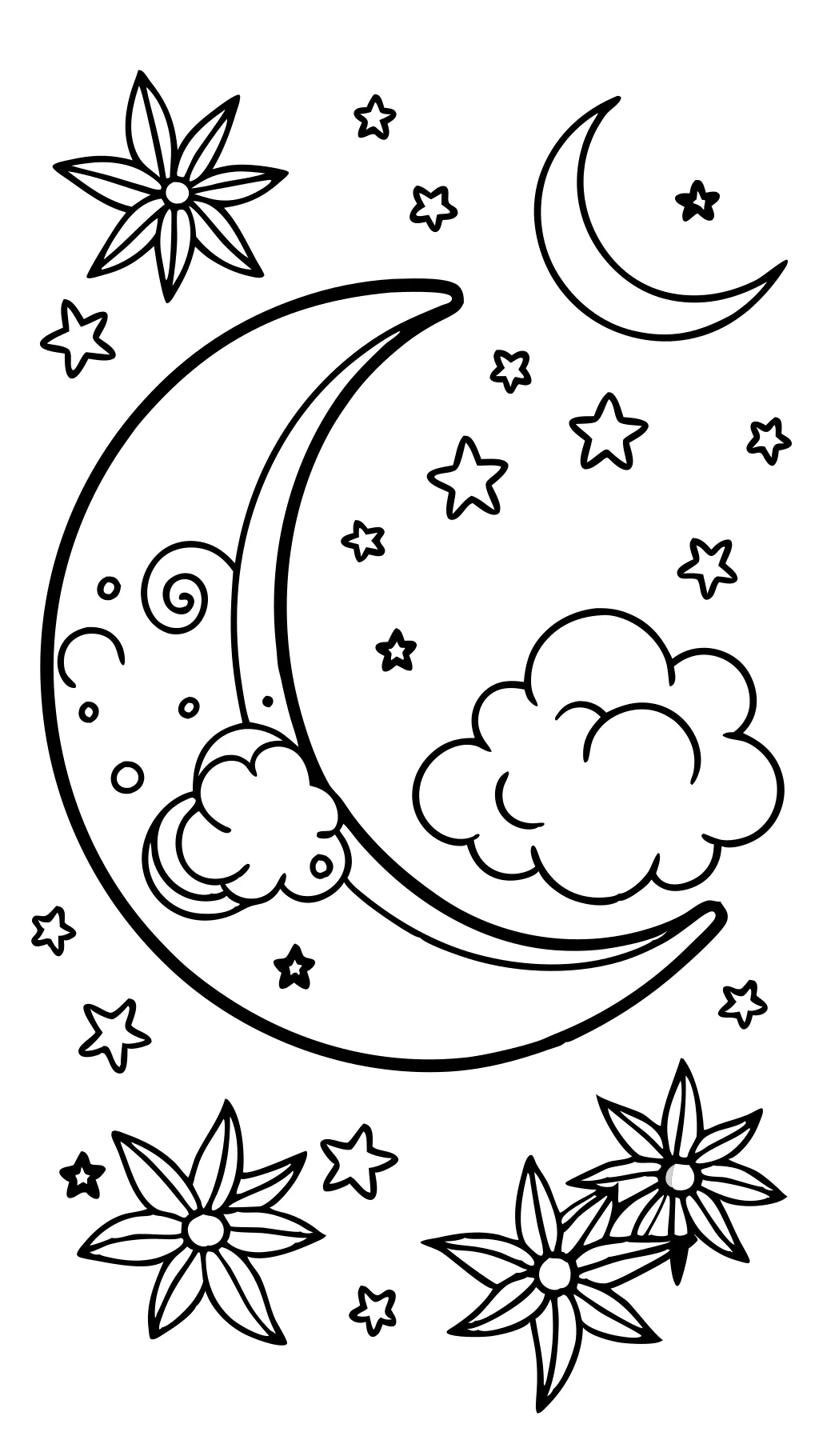 crescent moon coloring page